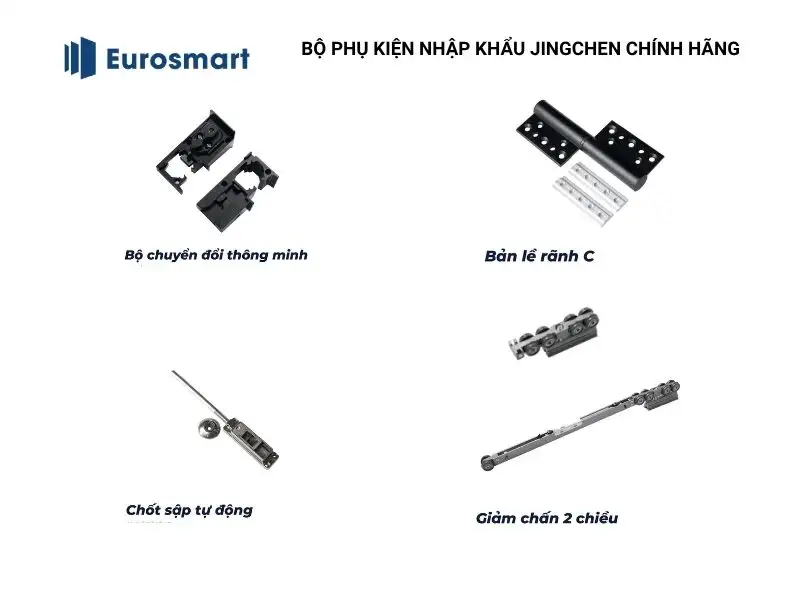 Cửa trượt quay 4 cánh eurosmart hệ 86 pro Phu kien cua truot quay eurosmart